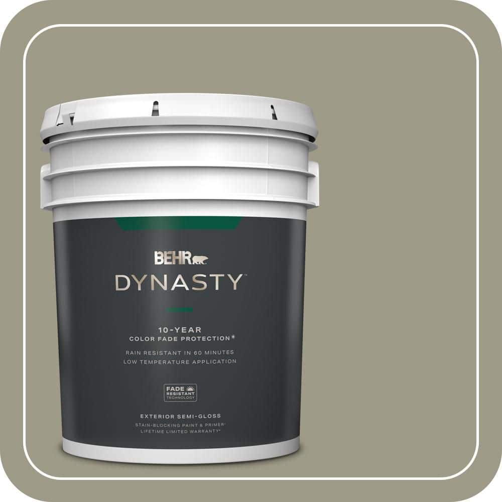 BEHR DYNASTY 5 gal. #MQ6-26 Milk Thistle Semi-Gloss Enamel Exterior Stain-Blocking Paint & Primer