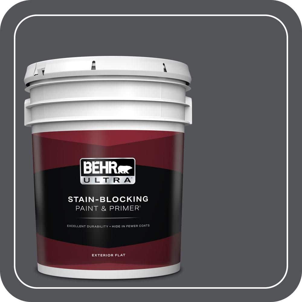 BEHR ULTRA 5 gal. #N510-6 Orion Gray Flat Exterior Paint & Primer