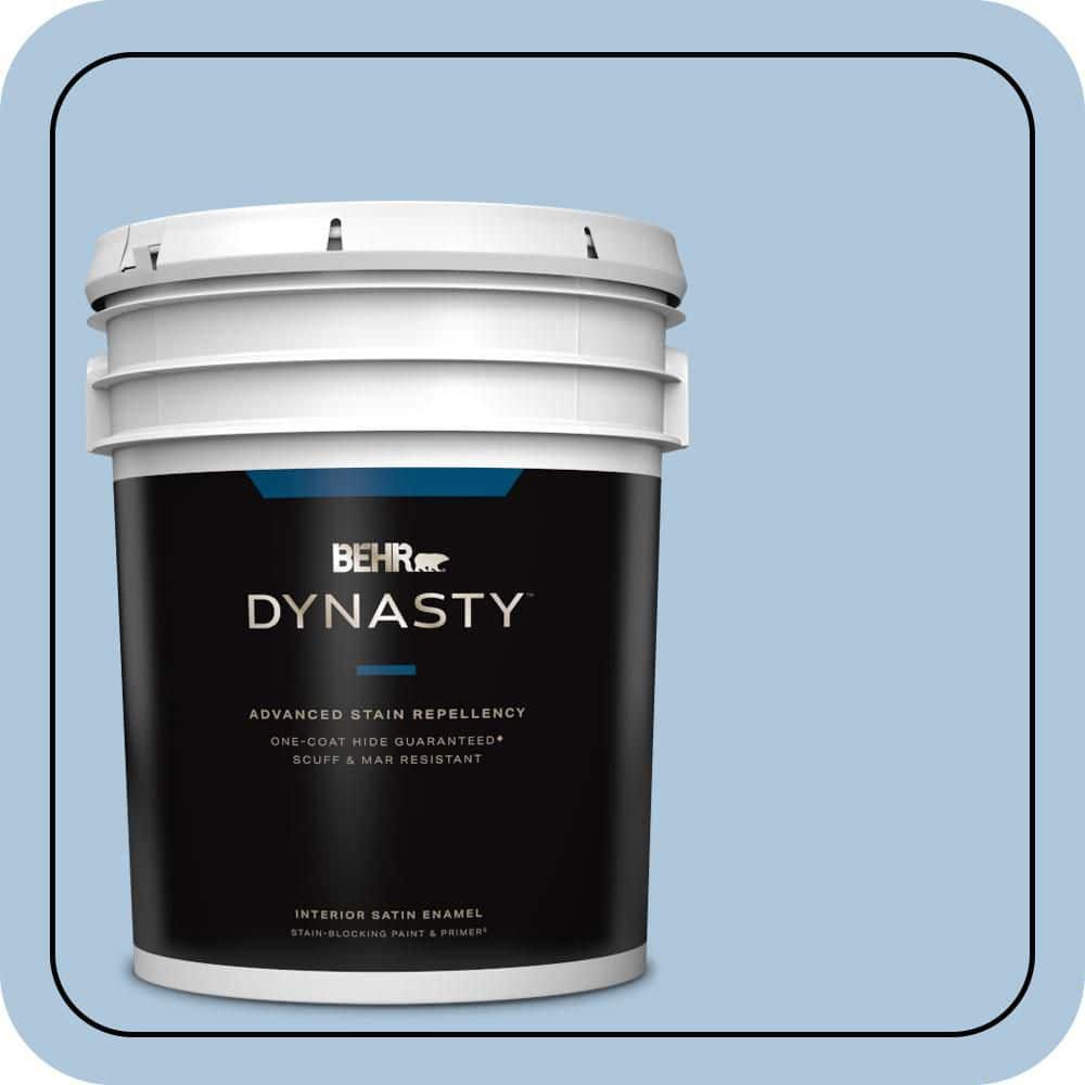 BEHR DYNASTY 5 gal. #PPU14-13 Caspian Tide Satin Enamel Interior Stain-Blocking Paint & Primer