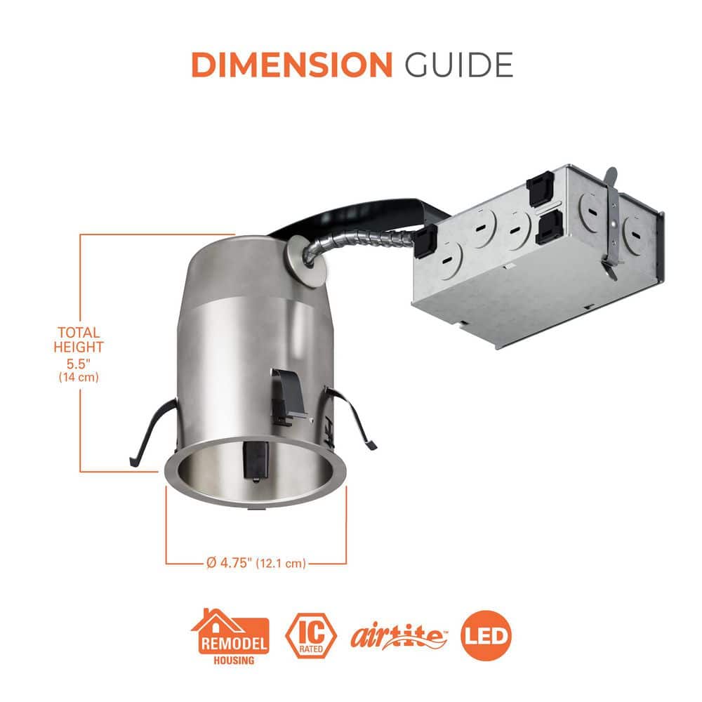 HALO 1-Pack H995 4 in. Aluminum LED Recessed Lighting Housing for Remodel Ceiling, T24, Insulation Contact, Air-Tite (4)