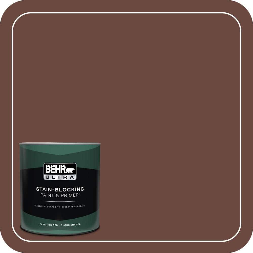 BEHR ULTRA 1 qt. #S-G-740 Brown Eyes Semi-Gloss Enamel Exterior Paint & Primer