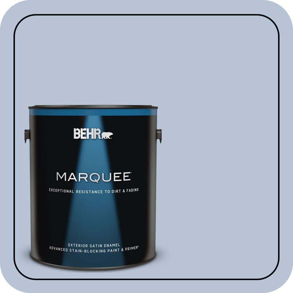 BEHR MARQUEE 1 gal. #610C-3 Virginia Blue Satin Enamel Exterior Paint & Primer