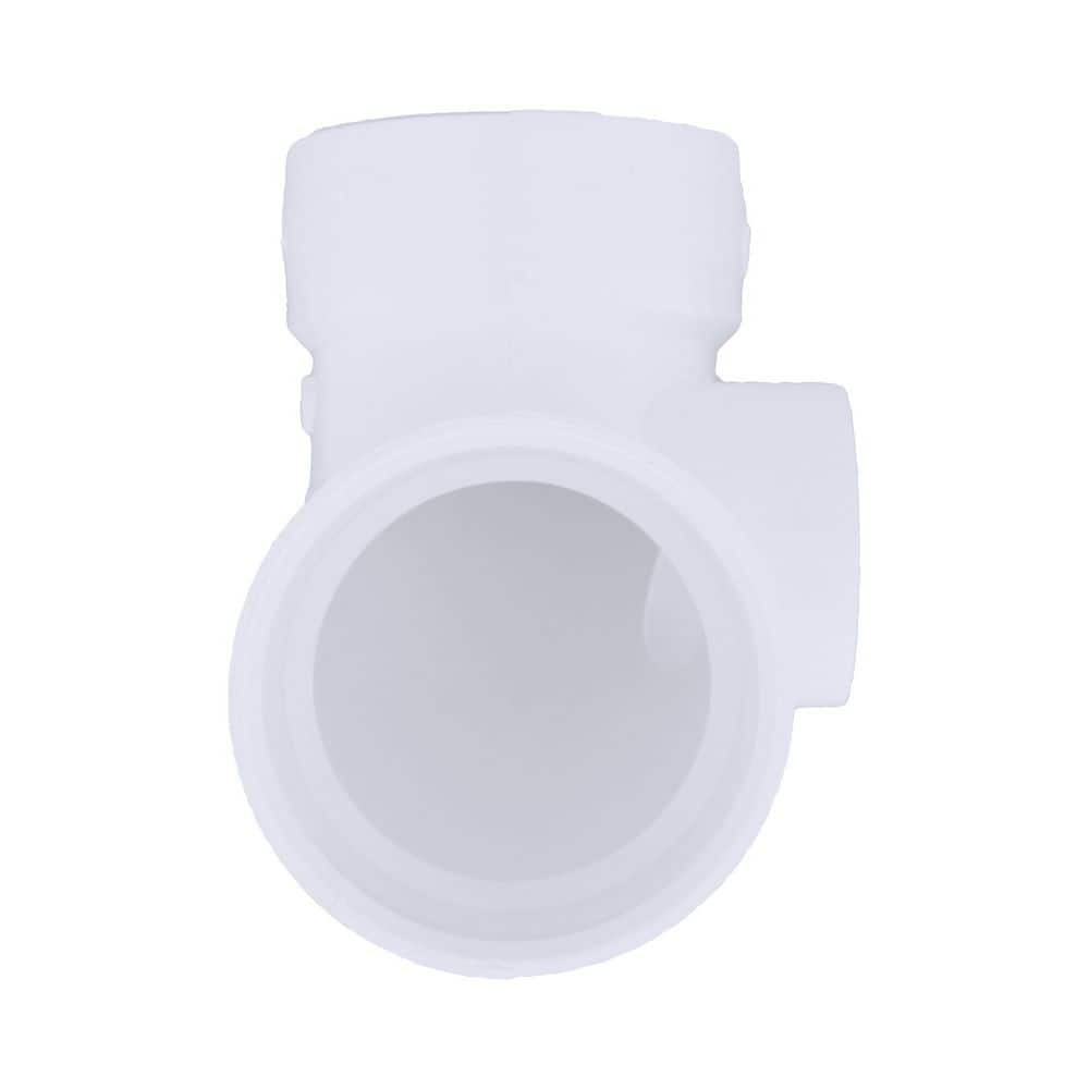Charlotte Pipe 3 in. x 3 in. x 2 in. PVC DWV 90-Degree Hub Hub Elbow with Side Inlet (3)