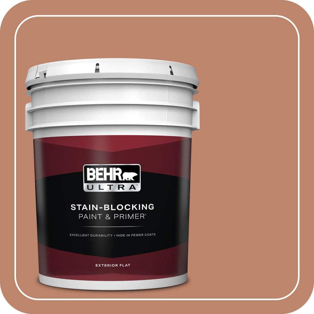 BEHR ULTRA 5 gal. #QE-03 Clay Ground Flat Exterior Paint & Primer