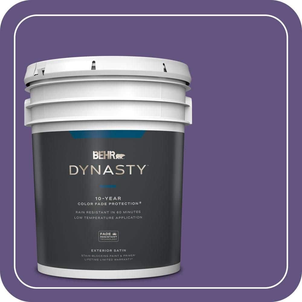BEHR DYNASTY 5 gal. #MQ4-28 Purple Sky Satin Enamel Exterior Stain-Blocking Paint & Primer