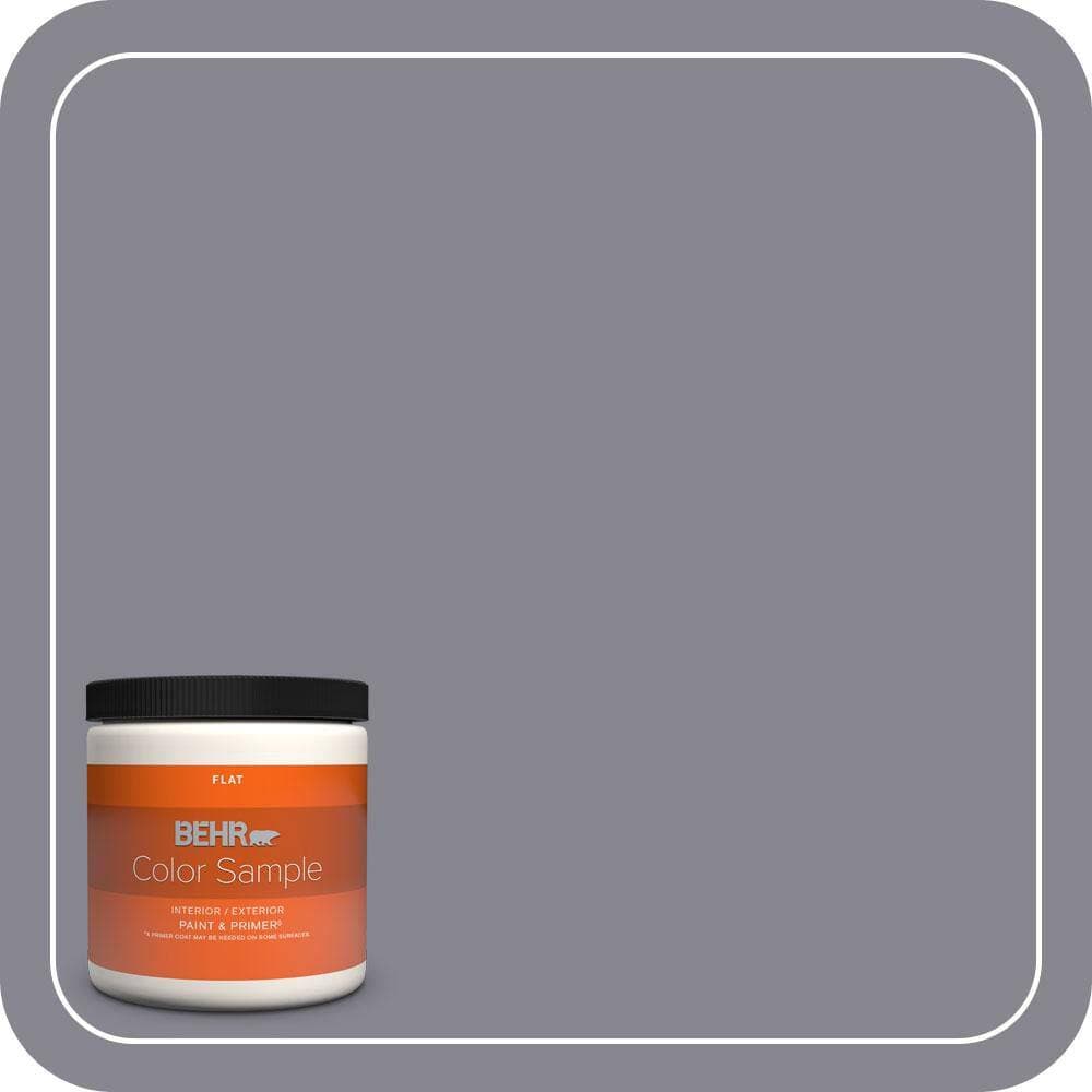 BEHR PREMIUM PLUS 8 oz. #MQ5-03 Old Amethyst Flat Interior/Exterior Paint & Primer Color Sample