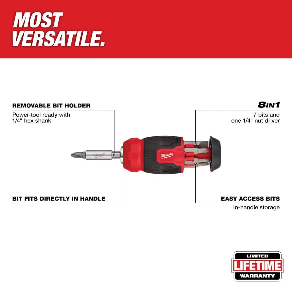 Milwaukee 8-In-1 Compact Multi-Bit Screwdriver (2)