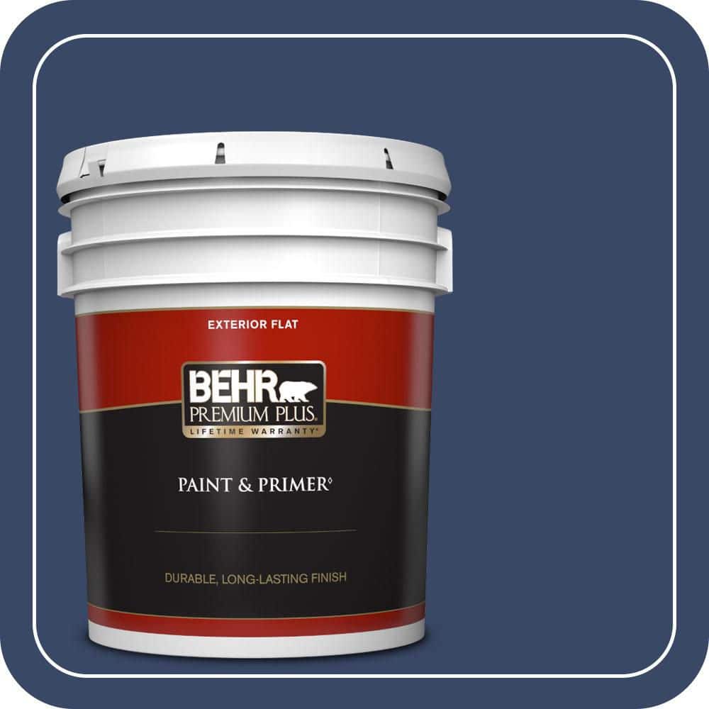 BEHR PREMIUM PLUS 5 gal. #MQ5-14 Bon Nuit Flat Exterior Paint & Primer