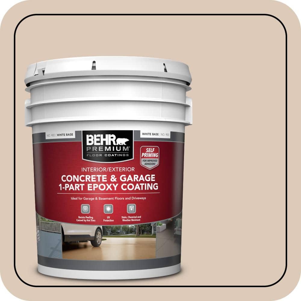 BEHR PREMIUM 5 gal. #MQ3-09 Loft Light Self-Priming 1-Part Epoxy Satin Interior/Exterior Concrete and Garage Floor Paint (1)