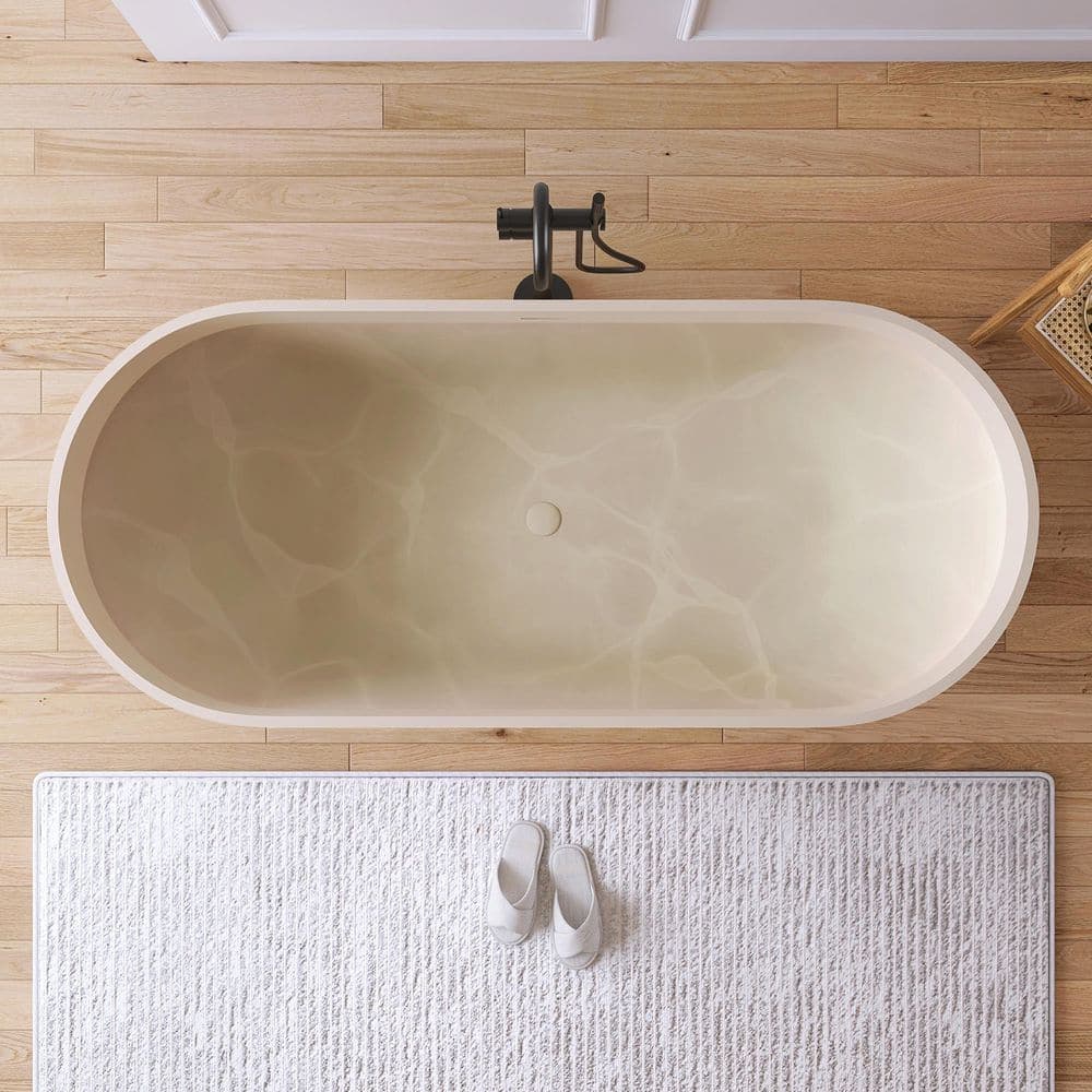 MEDUNJESS Ariana 30 in. Stone Resin Solid Surface Flatbottom Freestanding Soaking Bathtub (4)