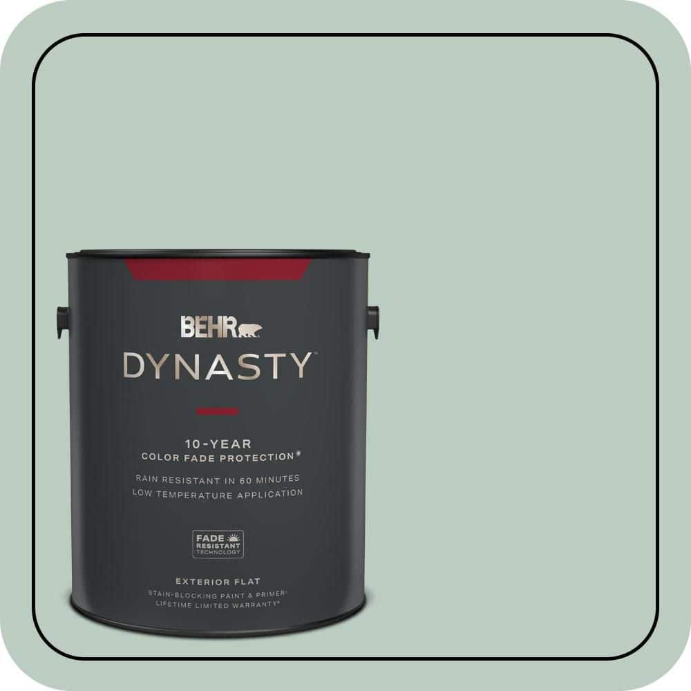 BEHR DYNASTY 1 gal. #QE-42 Antiqued Aqua Flat Exterior Stain-Blocking Paint & Primer