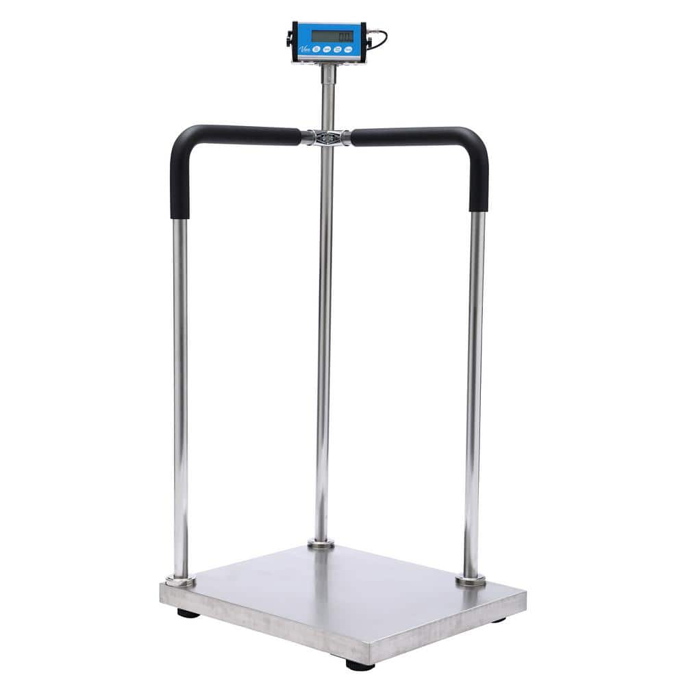 Vivacomfort 660 lbs. Capacity Stainless Steel Handrail Electronic Bariatric Physician LCD Digital Scale with Wheels