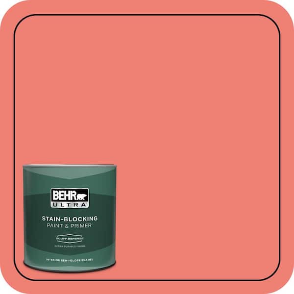 BEHR PREMIUM PLUS #170B-5 Youthful Coral Enamel Low Odor & Primer (3)