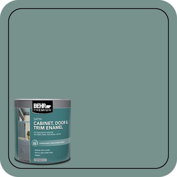 BEHR PREMIUM 1 qt. #S430-5 Longmeadow Satin Enamel Interior/Exterior Cabinet, Door & Trim Paint (2)