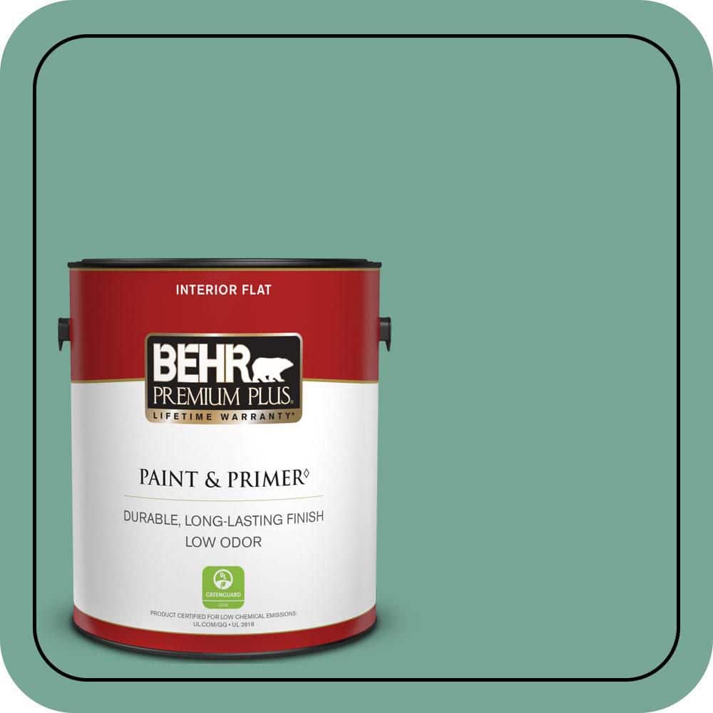BEHR PREMIUM PLUS 1 gal. #MQ6-38 Patina Flat Low Odor Interior Paint & Primer (1)