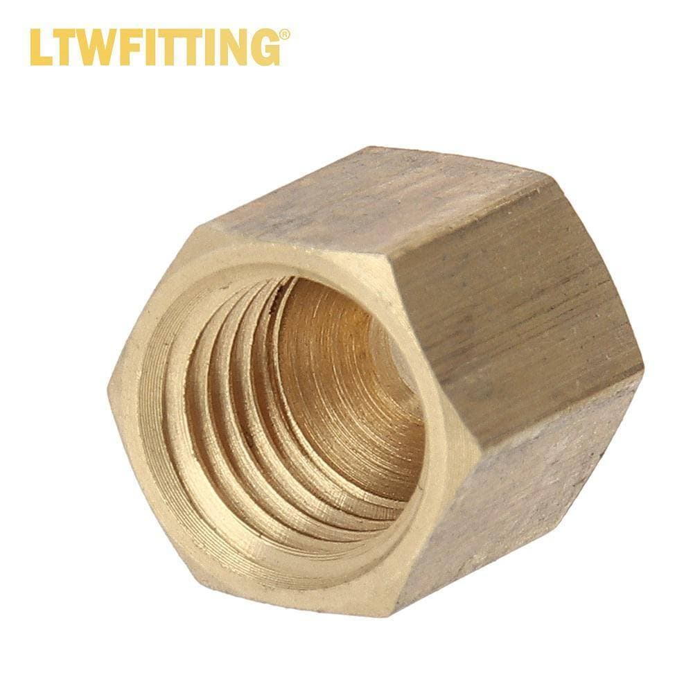 LTWFITTING Assortment Kit Tube OD 1/8" 3/16" 1/4" 5/16" 3/8" Brass Compression Nut Set (125-Pack) (2)