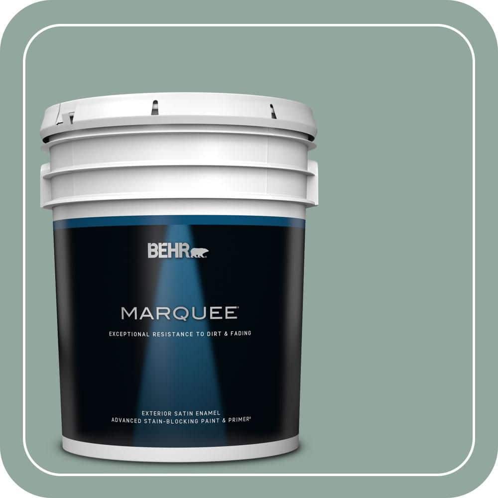 BEHR MARQUEE 5 gal. #PPU12-05 Lotus Leaf Satin Enamel Exterior Paint & Primer