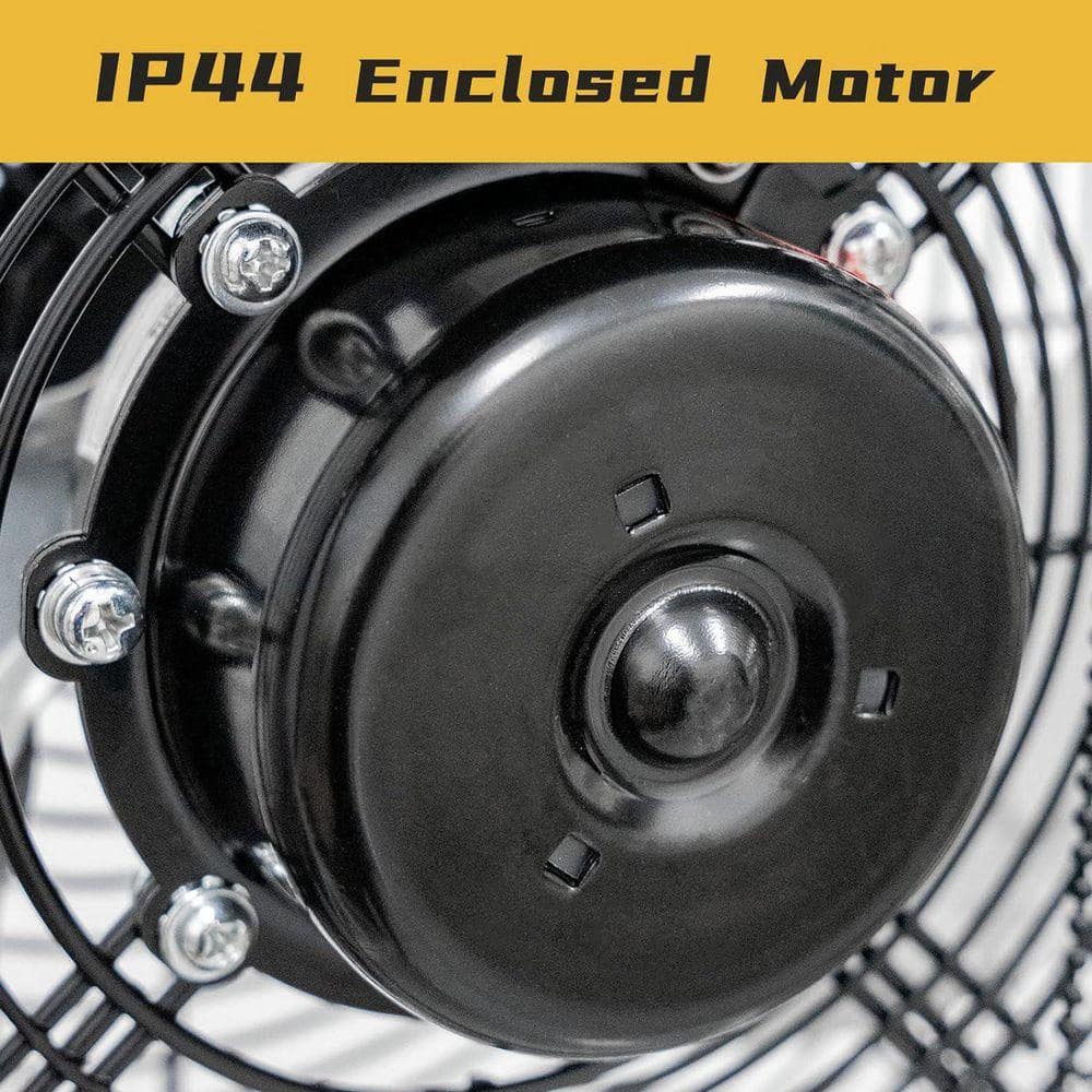 Stbine 12 in. 3-Speed High Velocity Wall Mounted Fan In Yellow, with IP44 Enclosure Motor, Metal Structure, 180° Tilting (3)