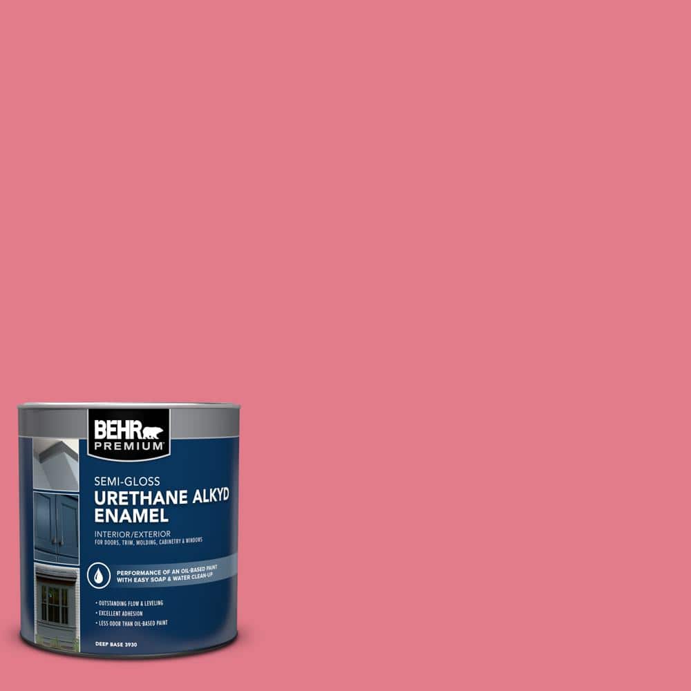BEHR PREMIUM 1 qt. #P150-4 Hot Gossip Semi-Gloss Enamel Urethane Alkyd Interior/Exterior Paint (1)