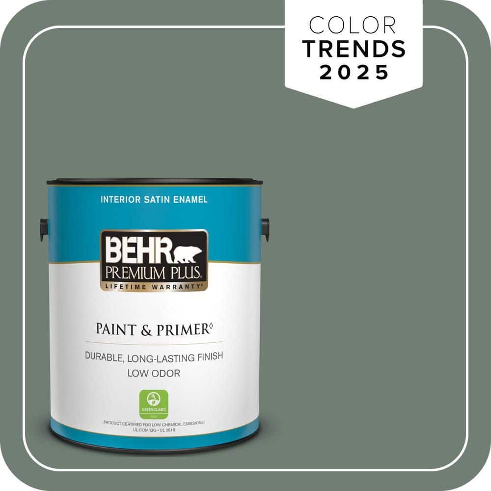 BEHR PREMIUM PLUS 1 gal. #N420-5 Boreal Satin Enamel Low Odor Interior Paint & Primer