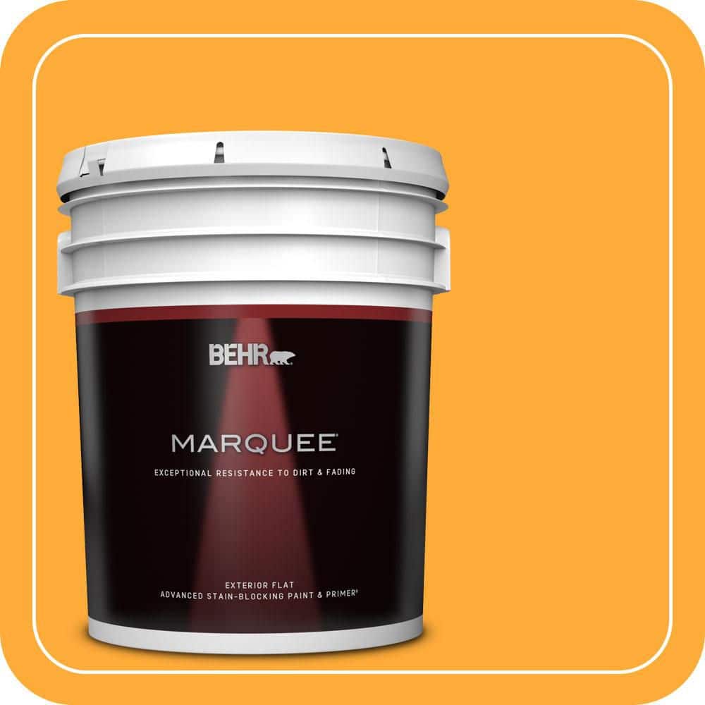 BEHR MARQUEE 5 gal. #S-G-310 Peach Butter Flat Exterior Paint & Primer