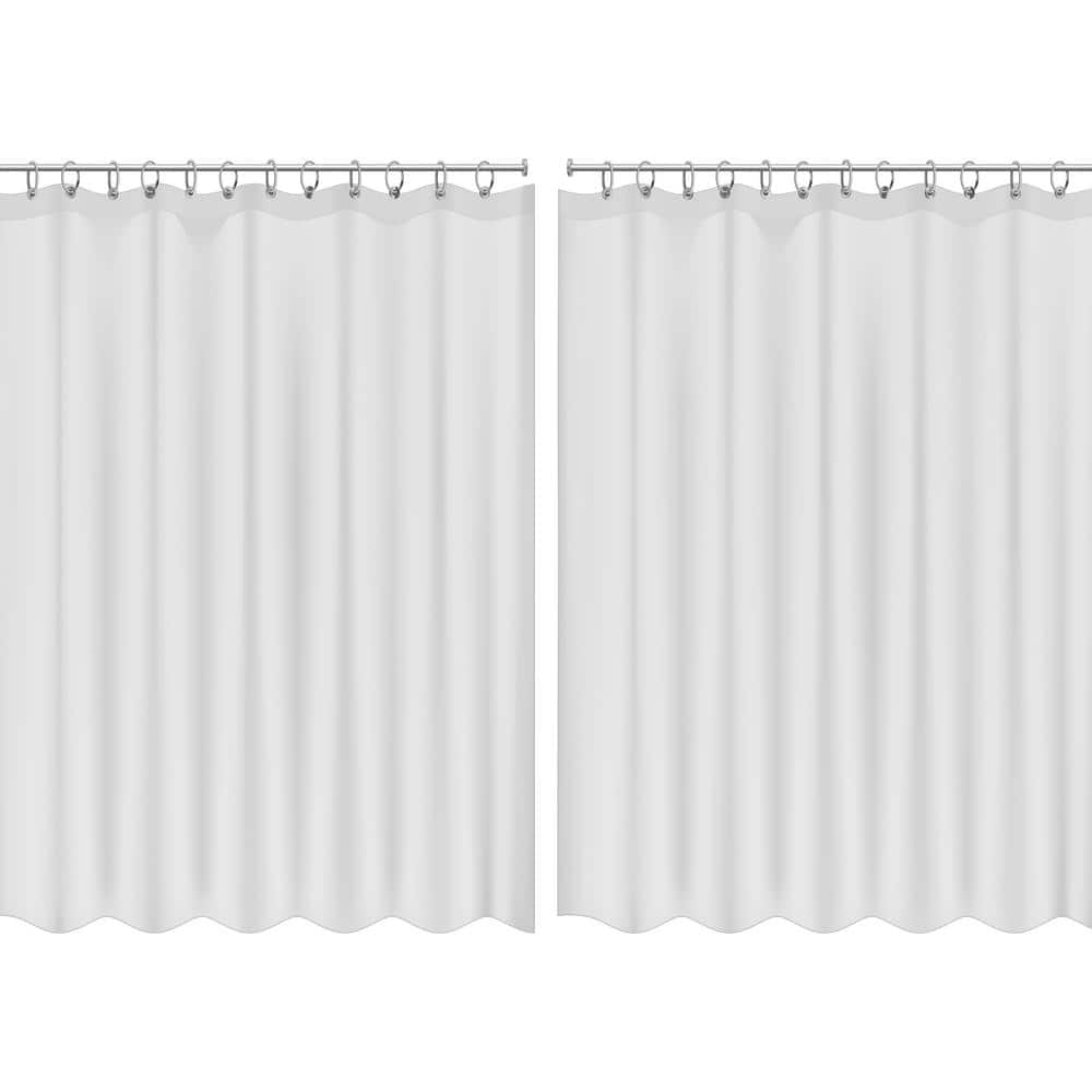 Bath Bliss 70 in. L x 72 in. W PEVA Shower Curtain Liner with Splash Guard in Super Clear (2-Pack)
