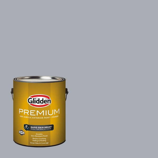 Glidden Premium 1 gal. PPG0993-3 Gosling Gray Semi-Gloss Exterior Latex Paint (2)