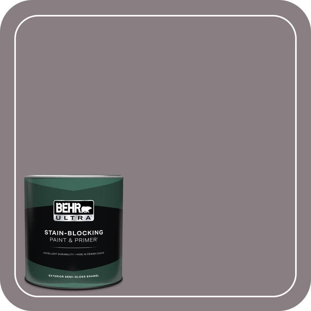 BEHR ULTRA 1 qt. #N570-4 Classy Plum Semi-Gloss Enamel Exterior Paint & Primer
