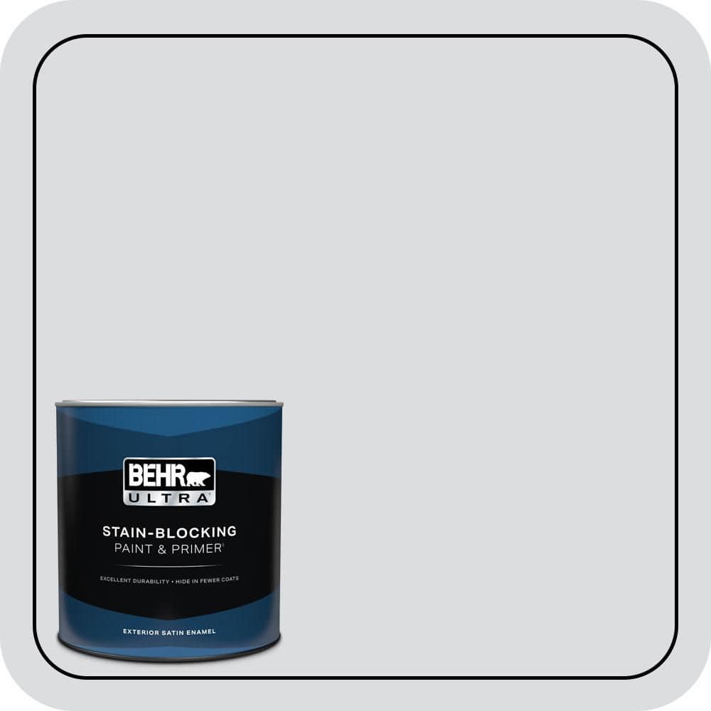 BEHR ULTRA 1 qt. #N540-1 Script White Satin Enamel Exterior Paint & Primer