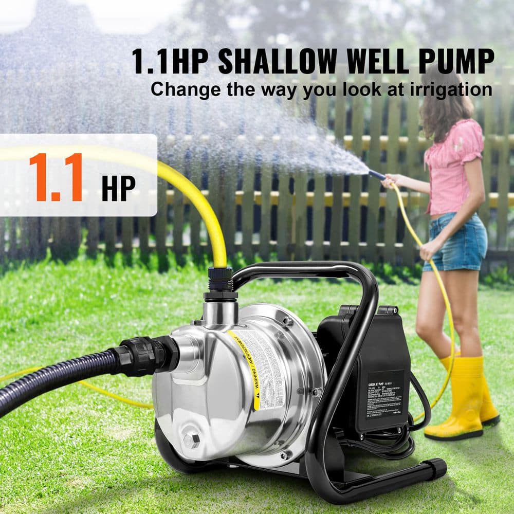 SKYSHALO Shallow Well Pump Portable Garden Water Jet Pump 1.1 HP 978 GPH 131 ft. Head (2)
