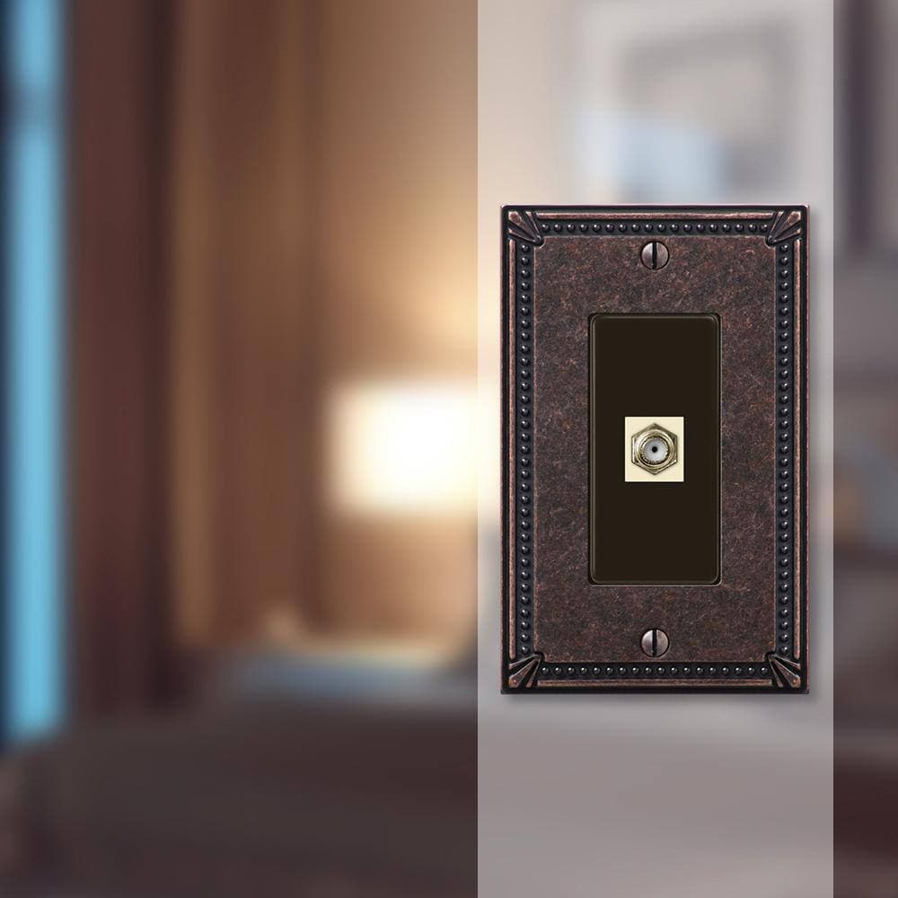 AMERELLE Imperial Bead Gang Coax Metal Wall Plate (2)