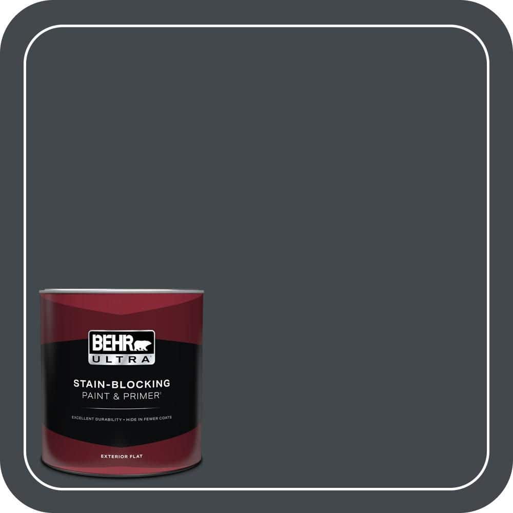 BEHR ULTRA 1 qt. #PPU24-23 Little Black Dress Flat Exterior Paint & Primer