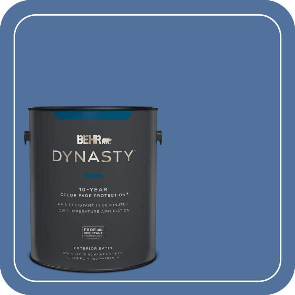 BEHR DYNASTY 1 gal. #PMD-23 Cobalt Flame Satin Enamel Exterior Stain-Blocking Paint & Primer