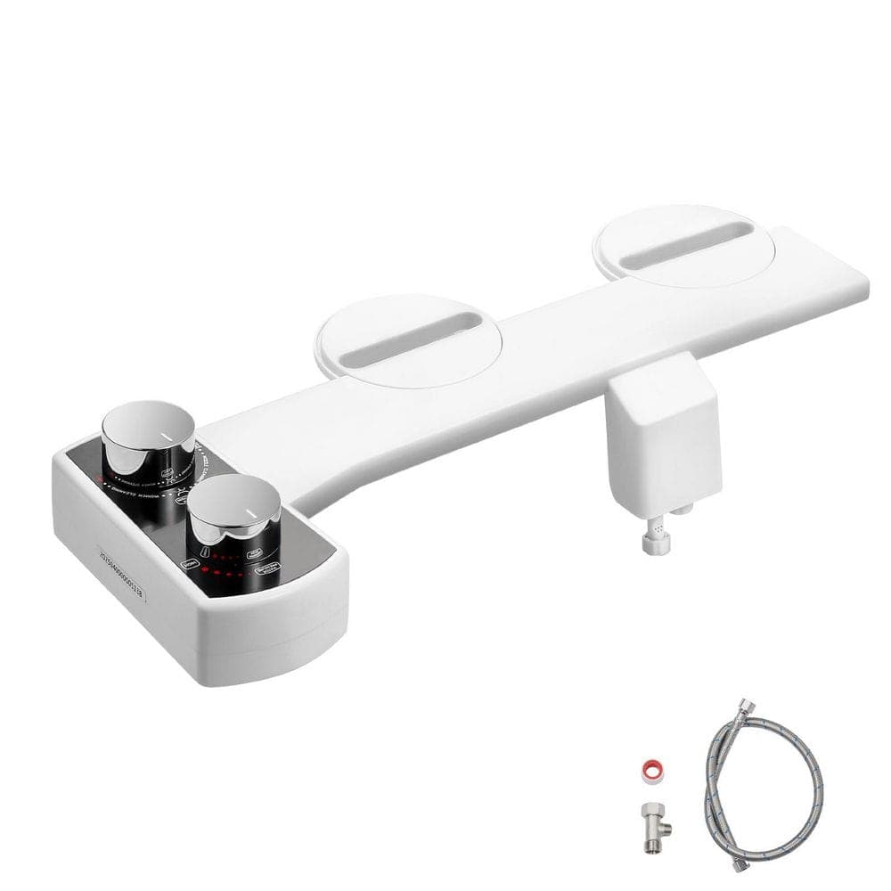 SVOPES White Non-Electric Attachable Bidet System Bidet Attachment for Toilet, Dual Nozzles, Adjustable Water Pressure (1)