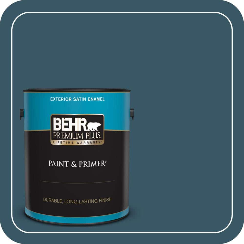 BEHR PREMIUM PLUS 1 gal. #S460-7 Deep Breath Satin Enamel Exterior Paint & Primer