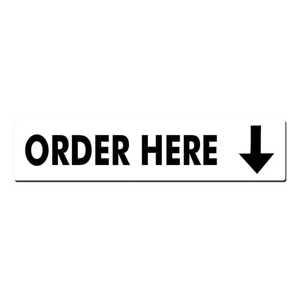 Lynch Sign 22 in. x 5 in. Order Here Arrow Down Sign Printed on More Durable, Thicker, Longer Lasting Styrene Plastic