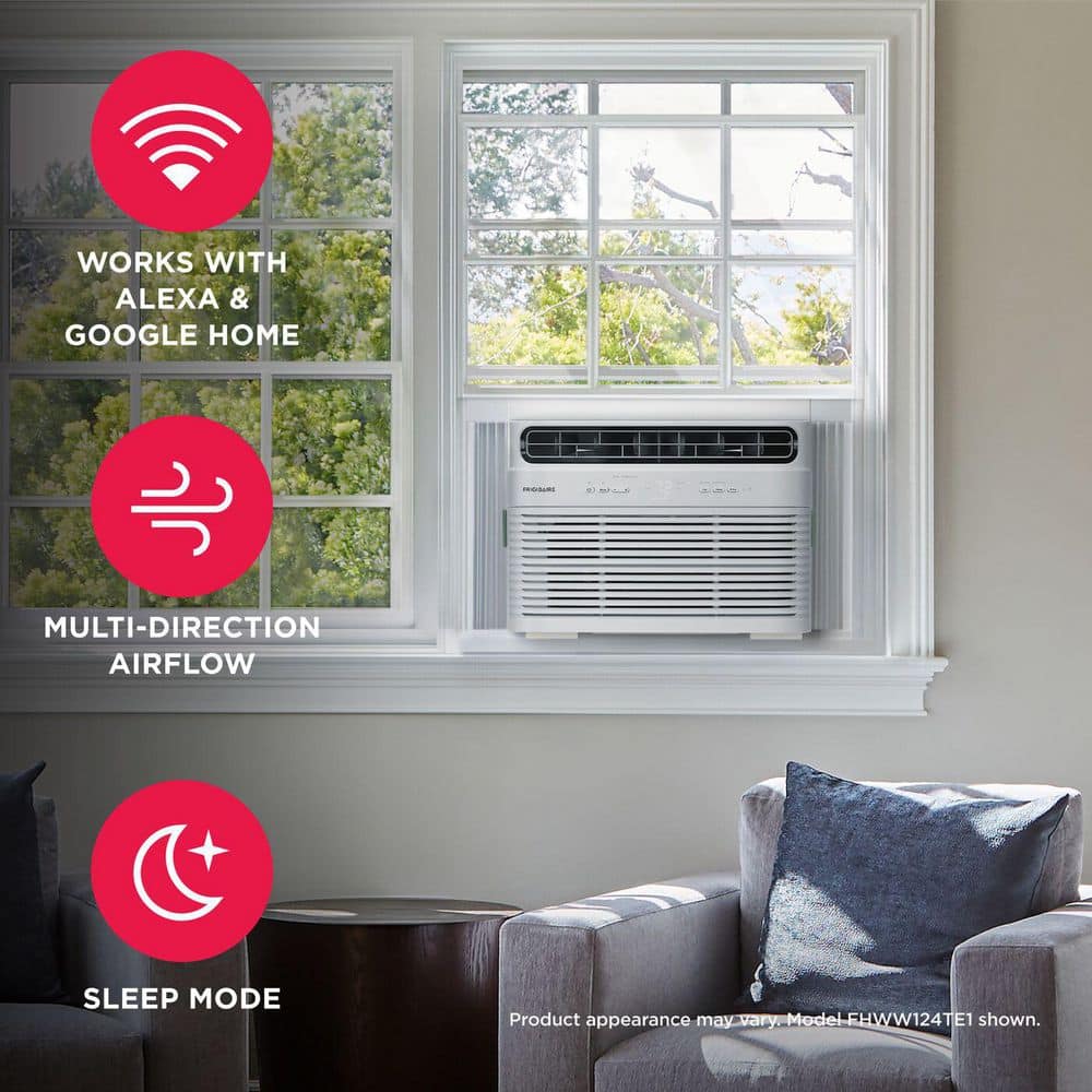 Frigidaire 14,000 BTU Window Air Conditioner Cools 700 sq. ft. with Remote and Wi-Fi in White 115/120V (3)