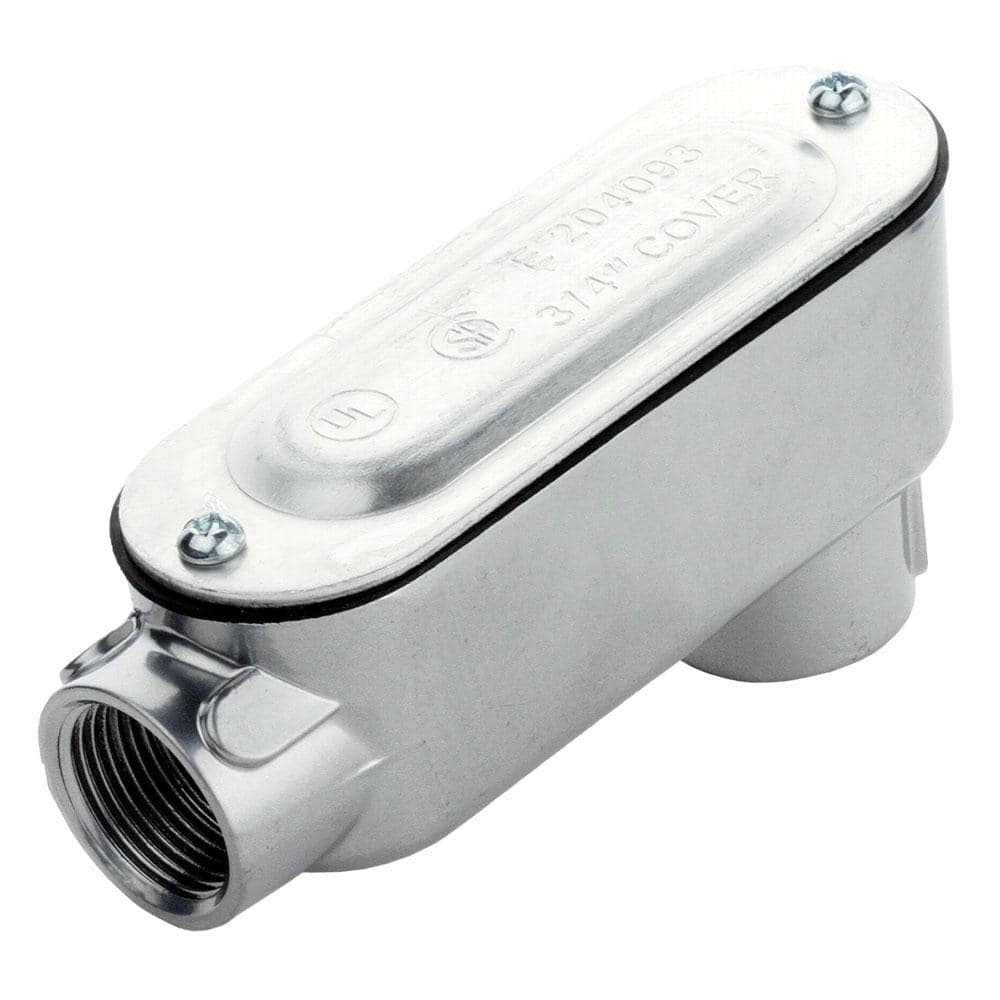 Commercial Electric 3/4 in. Rigid Metal Conduit (RMC) Threaded Conduit Body with Stamped Cover (Type LB) (2)