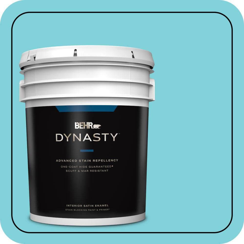 BEHR DYNASTY 5 gal. #P470-3 Sea of Tranquility Satin Enamel Interior Stain-Blocking Paint & Primer
