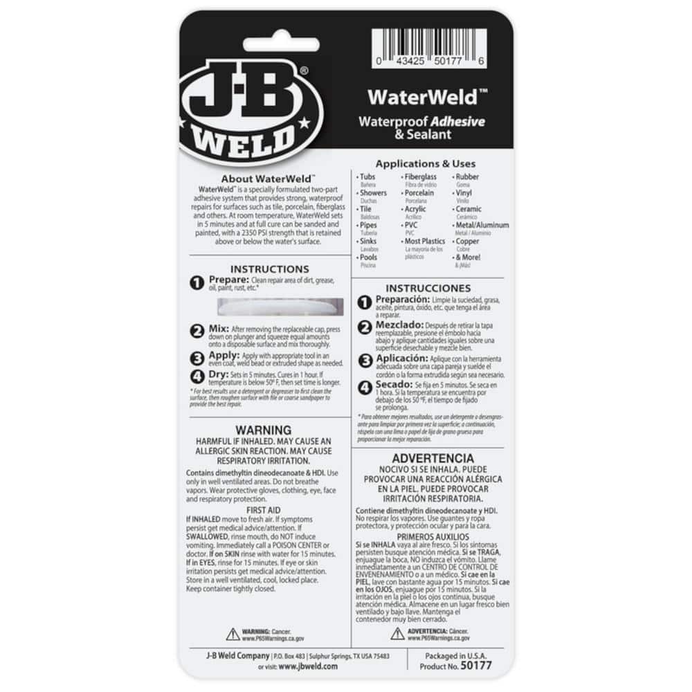 J-B Weld WaterWeld White Syringe Sealant 25 ml (2)