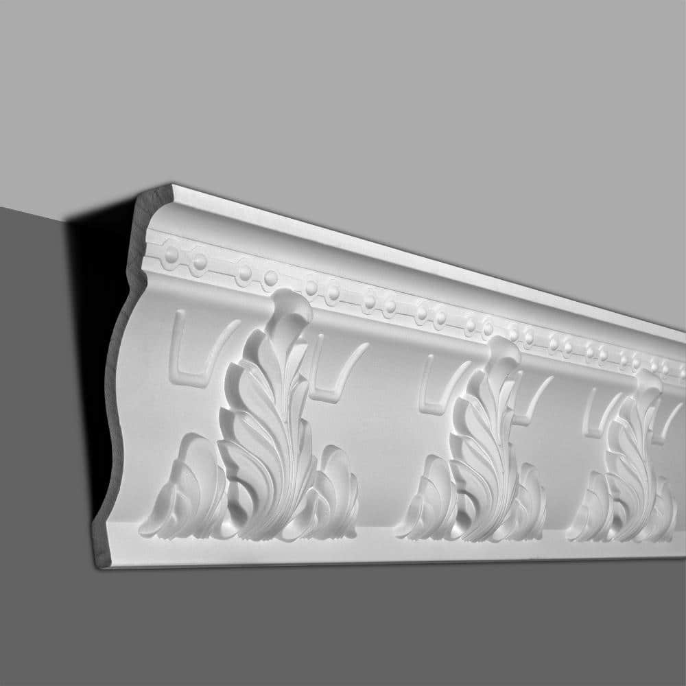 American Pro Decor 3-7/8 in. x 9 in. x 96 in. Leaves Polyurethane Crown Moulding Pro Pack 16 LF (2-Pack) (2)