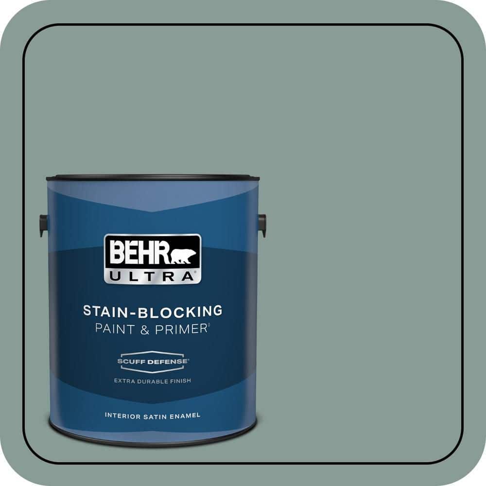 BEHR ULTRA 1 gal. #490F-5 Cloud Burst Extra Durable Satin Enamel Interior Paint & Primer