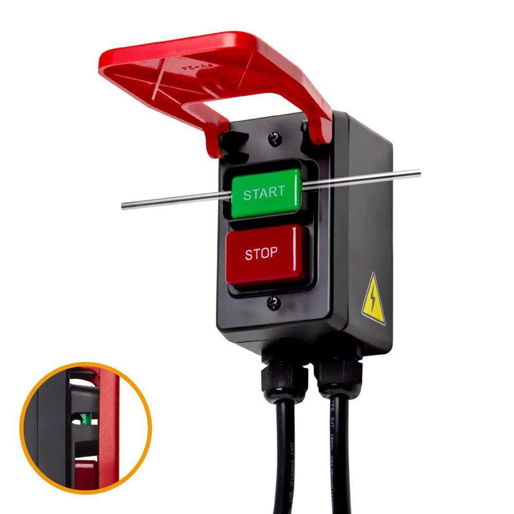 Adrinfly 120V Paddle Switch with 5.5 Ft Cord for Power Tools Emergency Stop Fits Table Saw Router Drill Press Bench Saw Black (2)