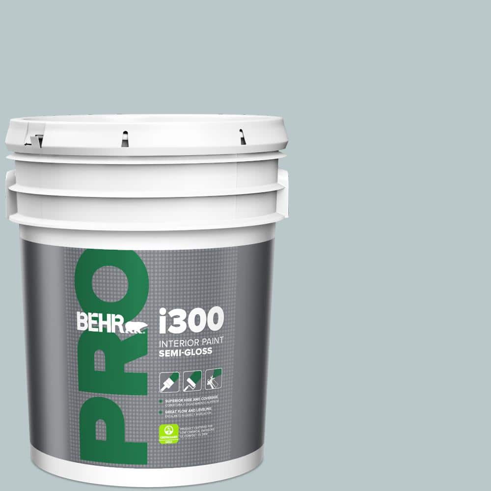 BEHR PRO 5 Gal. #N470-2A Dusted Blue Semi-Gloss Interior Paint