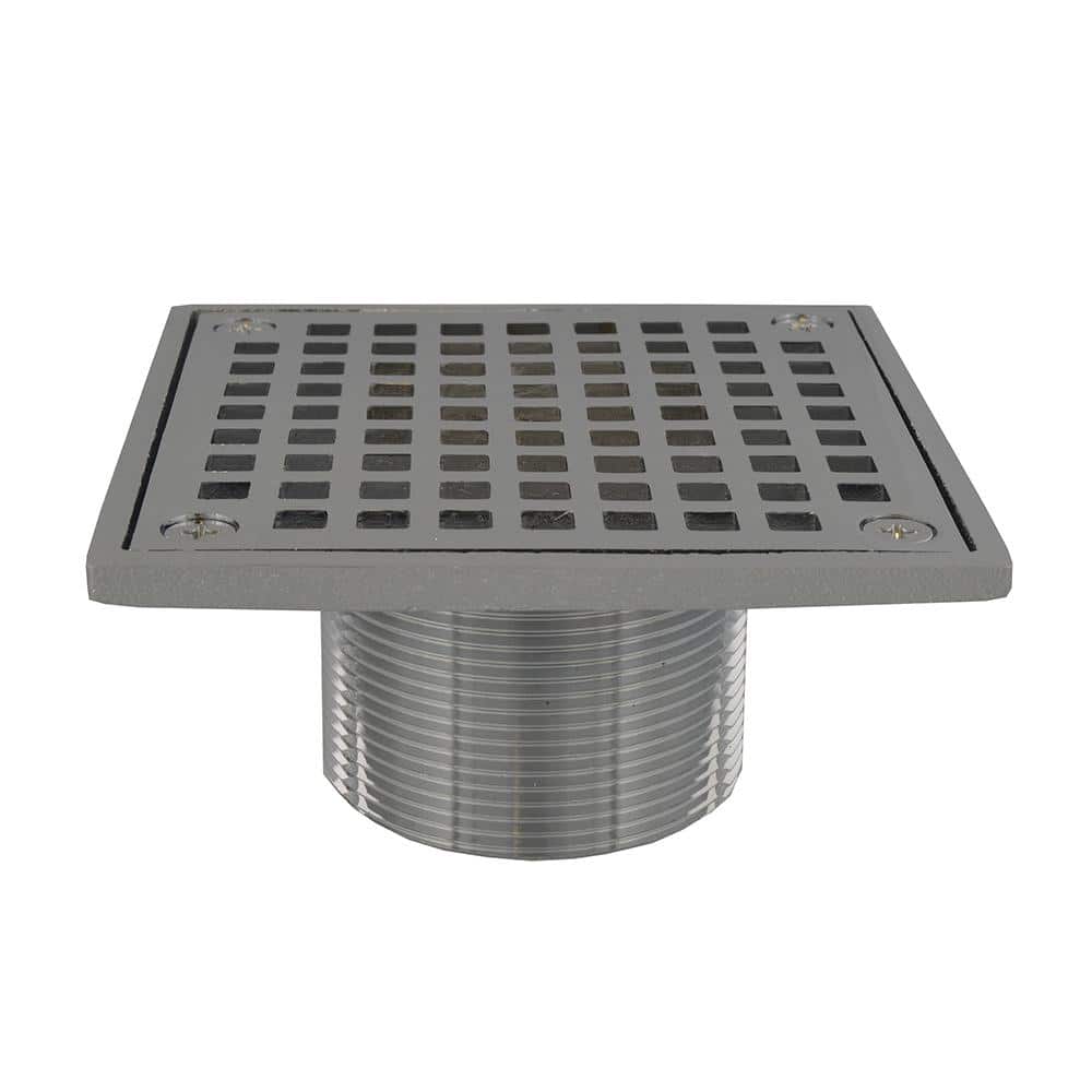 JONES STEPHENS 2 in. Brass Spud with 4 in. Square Strainer for Shower/Floor Drains