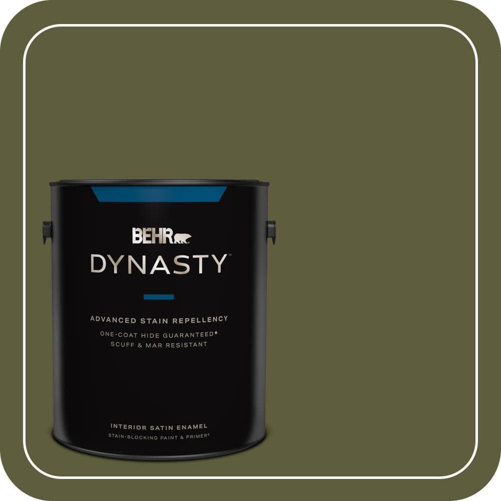 BEHR DYNASTY 1 gal. #PPU9-25 Eastern Bamboo Satin Enamel Interior Stain-Blocking Paint and Primer