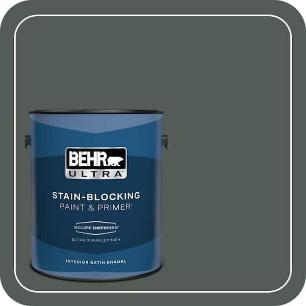 BEHR ULTRA 1 gal. #700F-7 Evergreen Bough Extra Durable Satin Enamel Interior Paint & Primer (2)