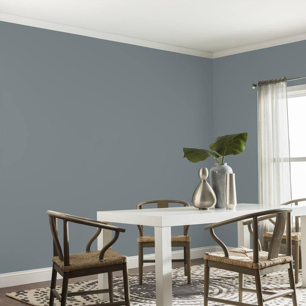 Glidden Premium 1 gal. #PPG1039-5 Garrison Gray Satin Interior Latex Paint (4)