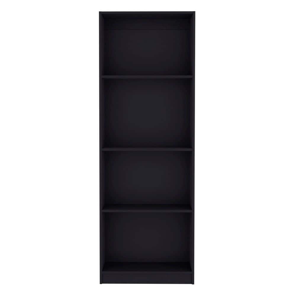 Tahanbath 24.70 in. W x 11.70 in. D x 71.10 in. H Black Wood Freestanding Linen Cabinet w/Tier-Shelving Design in Black (1)