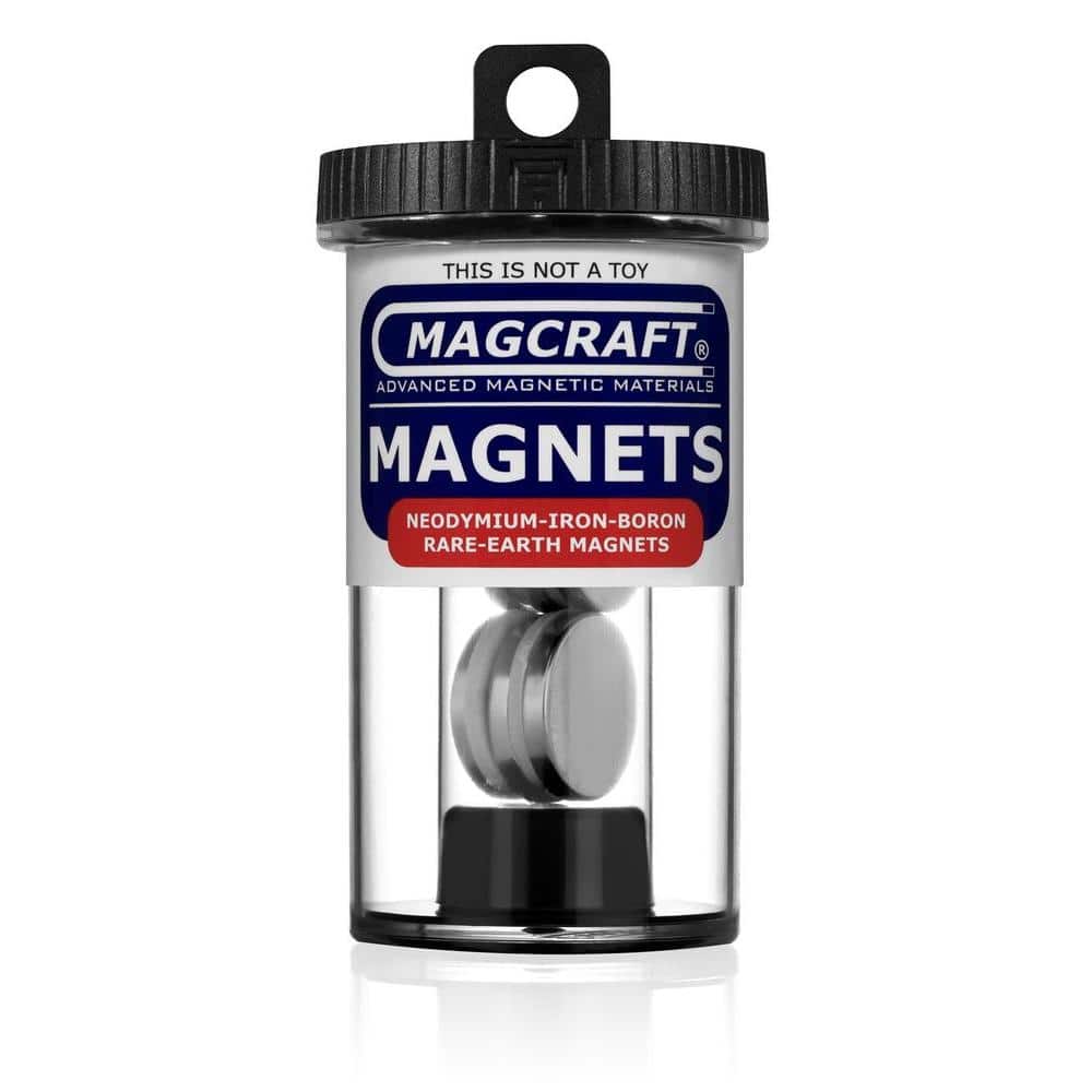 Magcraft Rare Earth 3/4 in. x 1/8 in. Disc Magnet (6-Pack)